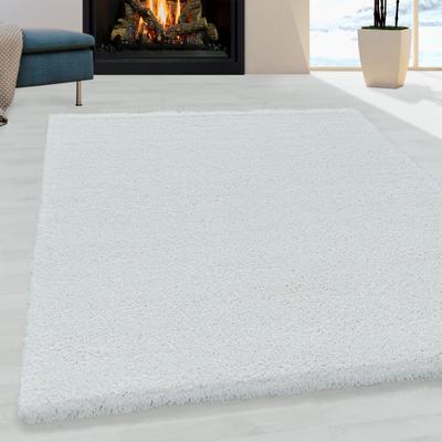 Hochflor-Teppich AYYILDIZ TEPPICHE "FLUFFY 3500, auch als Läufer und in Rund", weiß, B:200cm H:50mm L:290cm, Polypropylen (PP), Teppiche, Langflor, Shaggy, uni, robust, Wohnzimmer