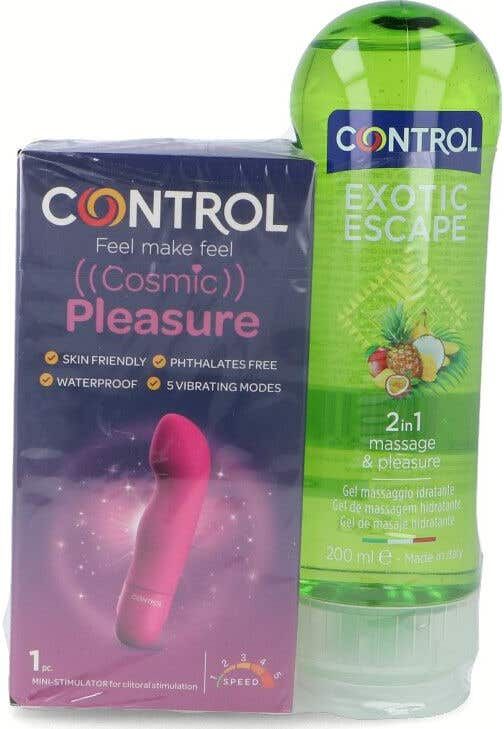 CONTROL Juguete Erótico Vibrador 1 ud y Lubricante 200 ml Pack