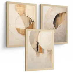 POSTER Set of 3 Abstract Geometric Wall Art Prints Modern Living Room Bedroom Kitchen Bathroom Decor Rahmenlos A4