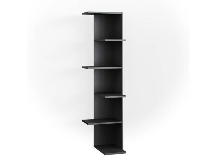 Vicco Eckregal Tera Anthrazit 37 x 140.1 cm, 6 Fächer, Formgebogen, 37x140.1x37 cm, Wohnzimmer, Regale, Bücherregale