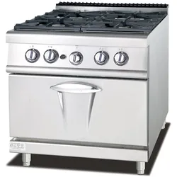 Ristoattrezzature Verbesserte 4-Flammen-Gasherd mit Gas-Backofen S/70 80x70 cm