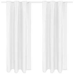 Arsvita 2er Pack Gardine Blickdicht Alessia mit Universalband 140x175cm weiß