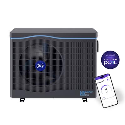 Pool-Wärmepumpe GRE "HPGIC75", schwarz, B:38,3cm H:64,8cm L:85,8cm, Kunststoff, Polyvinylchlorid (PVC), Wärmepumpen, Inverter Wärmepumpe, Für Pools bis zu 75 m³