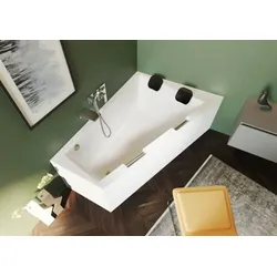 RIHO Doppio Badewanne, asymmetrisch, PlugPlay-Variante, 2-Sitzer, 180x130x62cm, 315 Liter, weiß, B034009005, Ausführung: Version links