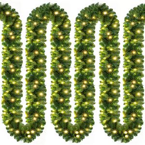 CASARIA Weihnachtsgirlande 101778, für innen und außen IP44, Tannenzweige, künstlich, mit 100 LEDs, 5 m