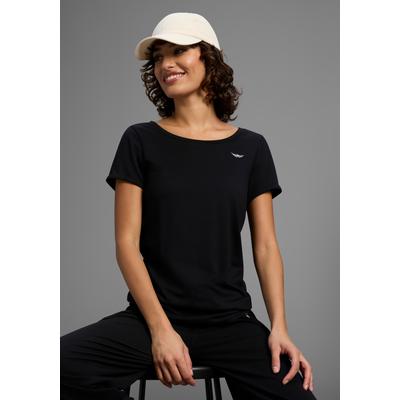 T-Shirt ARIZONA, Damen, Gr. 48/50, schwarz, Jersey, Obermaterial: 50% Baumwolle, 50% Modal, bestickt, unifarben, Basic, figurbetont hüftbedeckend, Shirts T-Shirt, Kurzarm, figurbetont, Basic-Stil, aus Baumwollmischung