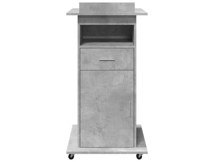 Bureau informatique Gris - LEMON® Pupitre avec roues et tiroir - gris béton - Bois d'ingénierie 415 - Soldes