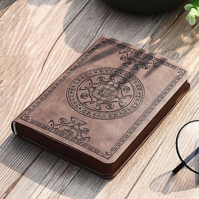 Taschennotizblock, tragbar, Retro-Muster, PU-Leder, Notizbuch, Tagebuch, Notizblock, Schreibwaren, Geschenk