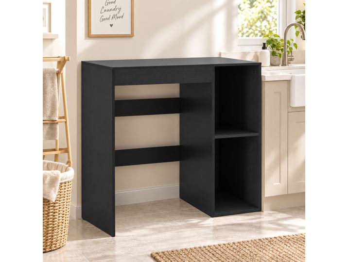 HOMCOM Armoire Machine à Laver Noir 96x60x90,5cm 2 Compartiments