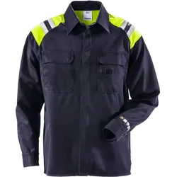 Flammschutz Arbeitshemd langarm "7074 ATS" Flamestat marine/gelb - 4XL - Blau