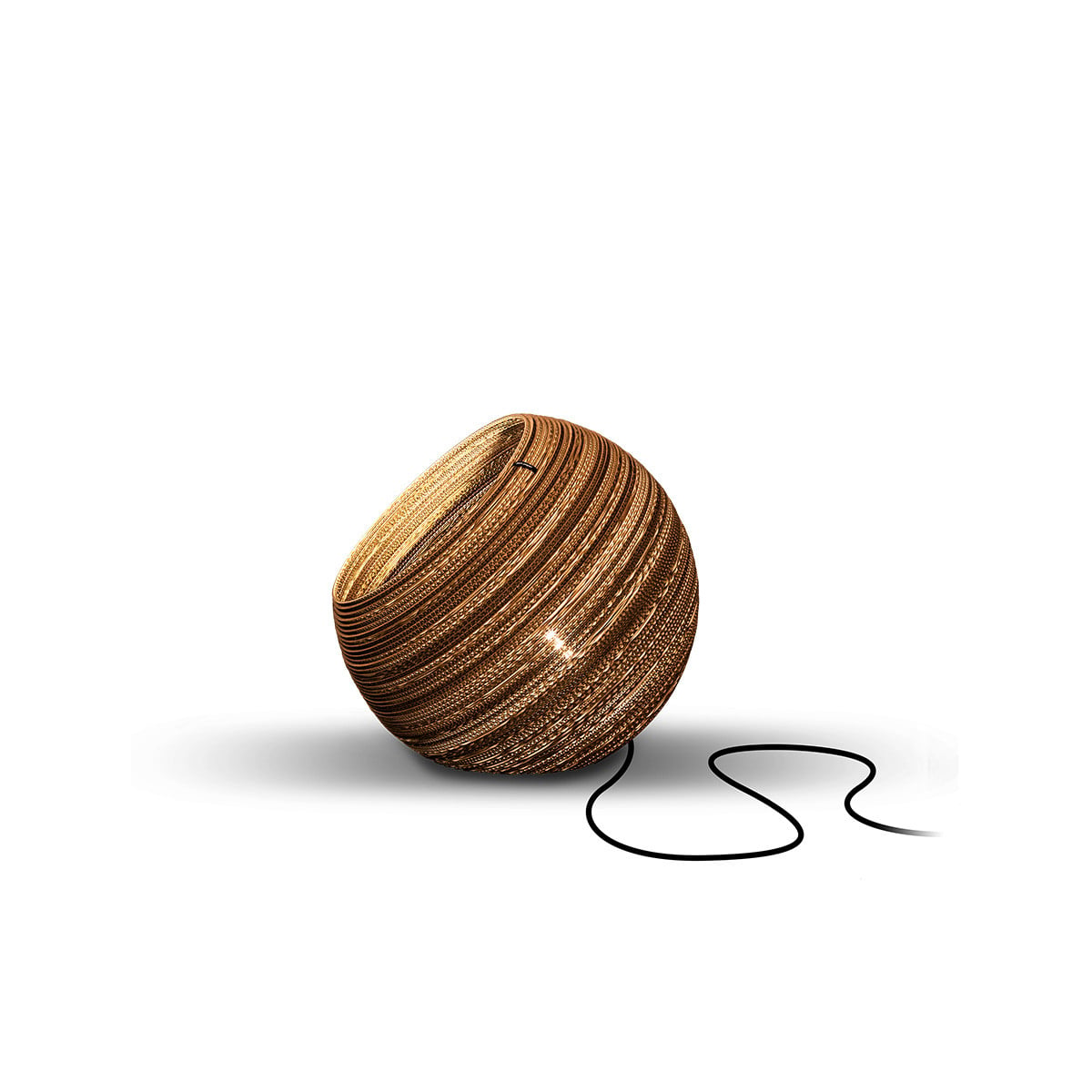 Think Paper Globe 290 kartonnen tafellamp - Bruin/Wit - Ø 29 cm