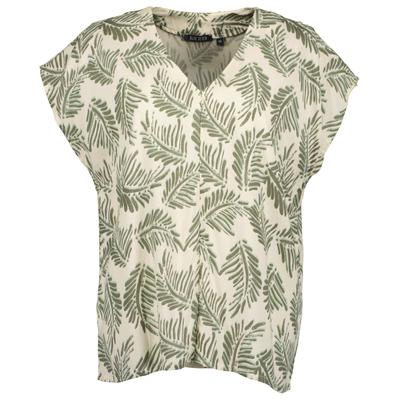 Klassische Bluse BLUE SEVEN "Bluse", Damen, Gr. 38, grün (0430, kiesel), 100% Viskose, Basic, normal normal, V-Ausschnitt, Blusen Bluse