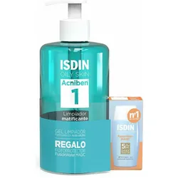 Isdin, Gesichtsreinigung, Acniben Mattifying Cleanser Case 2 Stück (Reinigungstücher Gesicht, 490 g)
