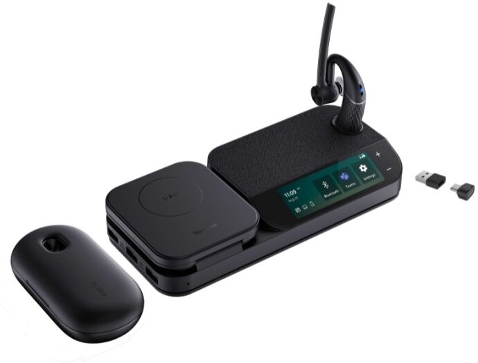 Yealink BH71 Workstation Pro USB-C/A Oreillette sans fil avec micros à réduction de bruit et station de charge et boîtier