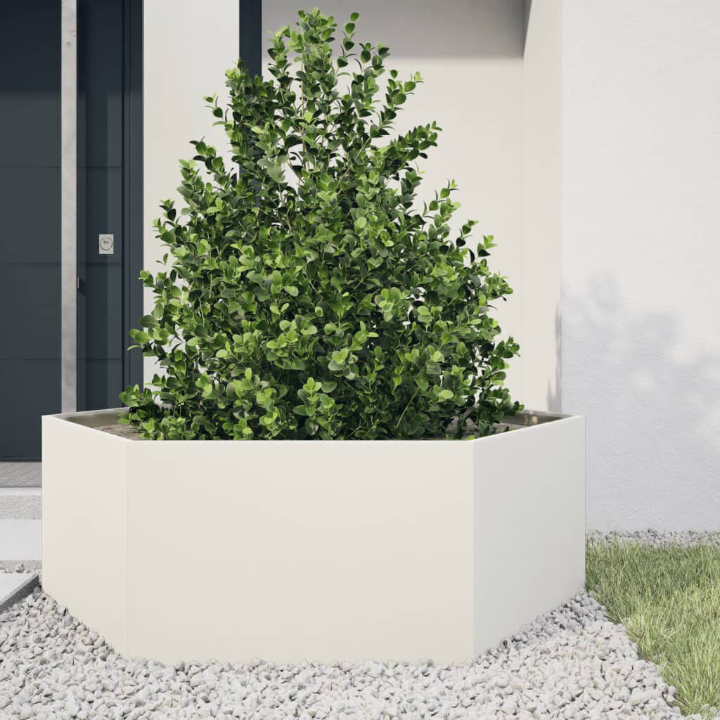 vidaXL Outdoor Planter Box White 45cm H x 138cm W x 120cm D