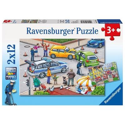 Puzzle Ravensburger Mit Blaulicht unterwegs 2 X 12 Teile