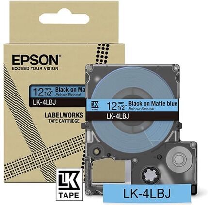 Epson LK-4LBJ cinta mate negro sobre azul 12mm