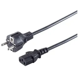 Netzanschlusskabel Schuko gerade Kaltgeräte schwarz CEE7/7-C13 VDE 1,8 m