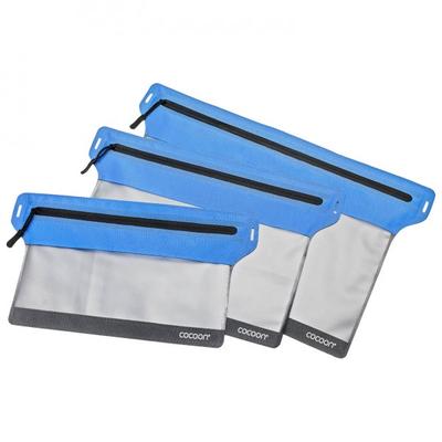 Cocoon - Zippered Flat Document Bags - Wertsachenbeutel Gr L - 32 x 25 cm grau/blau