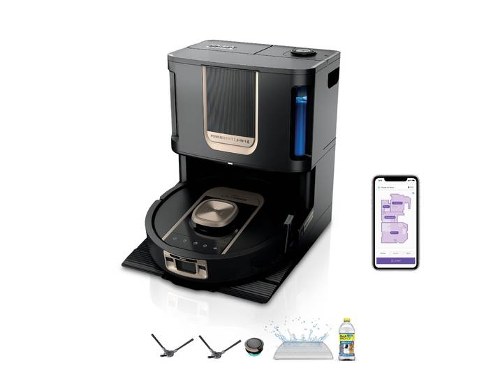 SHARK Saugroboter Shark ThermaCharged PowerDetect Saugroboter RV2900XEEU , schwarz, B:46,1cm H:44,4cm T:36,3cm, Saugroboter, beheizte Basisstation verwendet 85C heißes Wasser und 80C warme Luft, Saugroboter