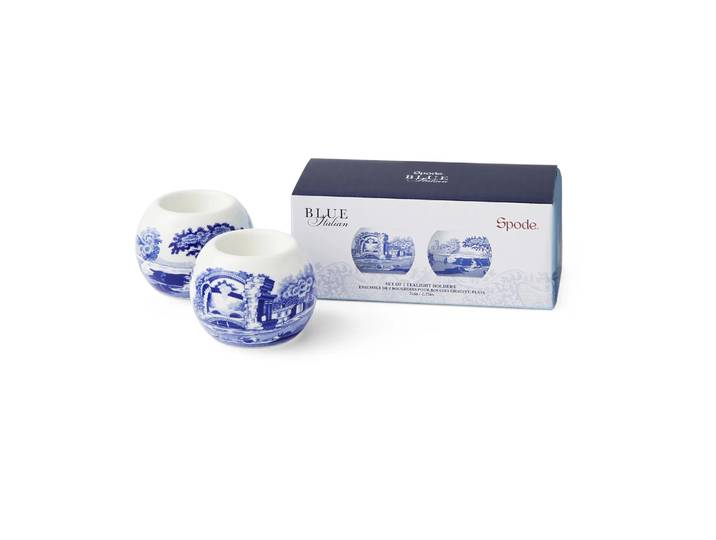 Spode Photophore Blue Italian, lot de 2 Bleu-blanc