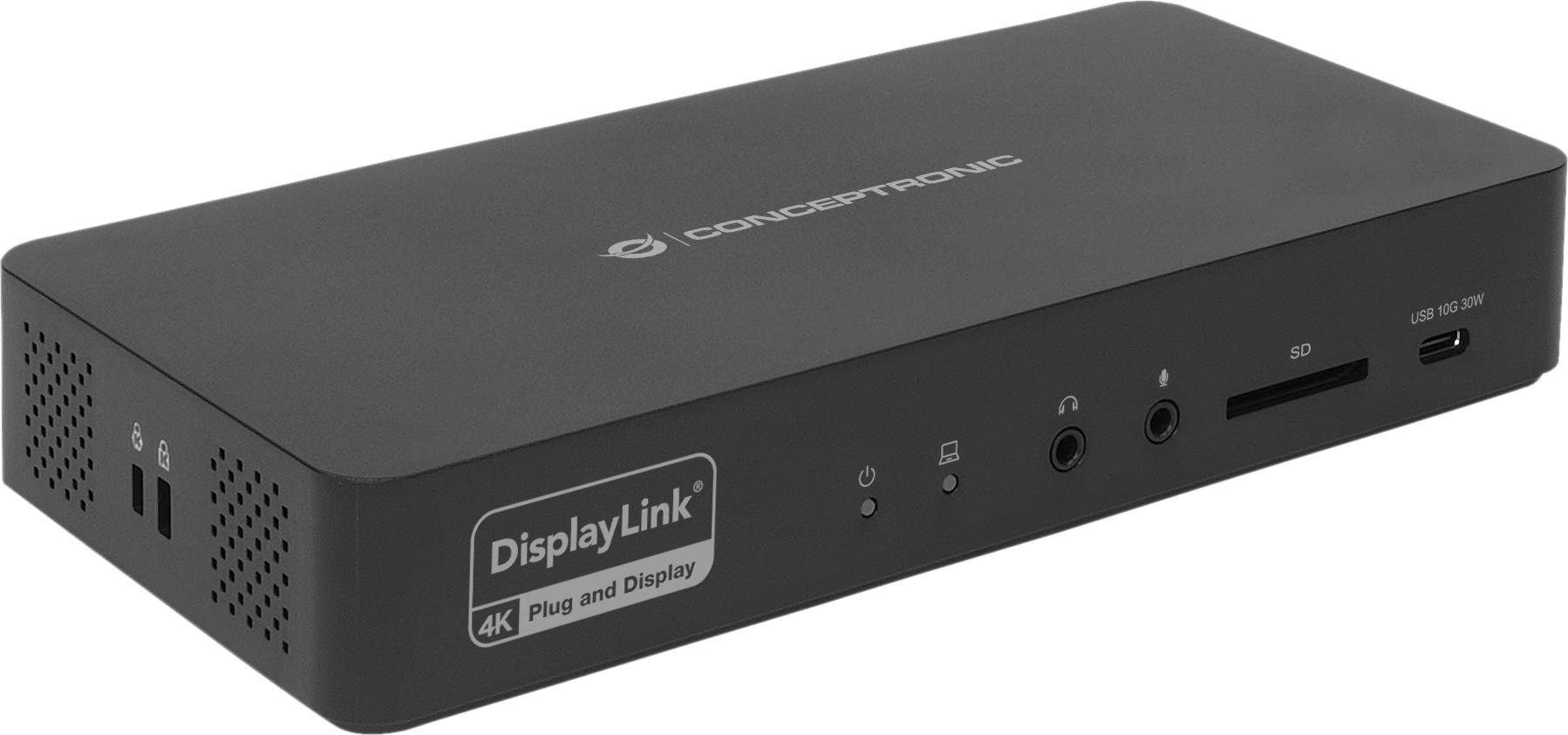 Conceptronic 17-1 Dock Usb-C->HDMI DP 4K/60Hz GbE Usb-C sw