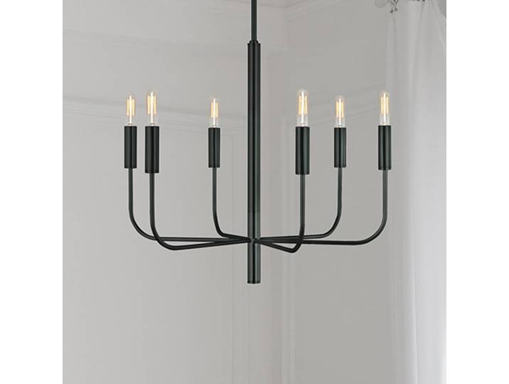 Lustre Brianna, noir, Ø 61 cm, à 6 lampes, métal - FEISS - Salon / séjour - Multi-ampoules