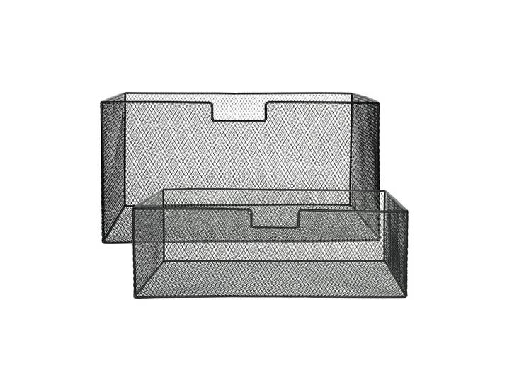 Paniers en métal noir, rectangulaires, lot de 2, grands - Pomax,