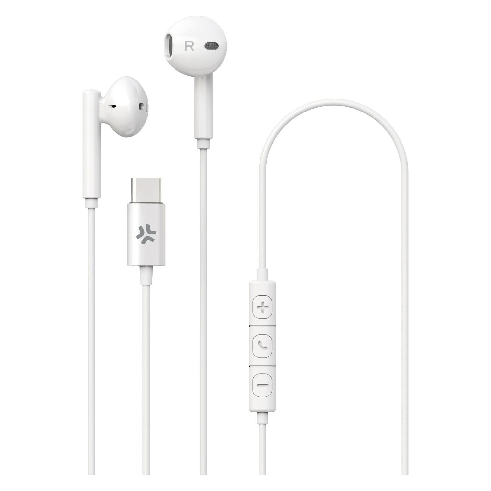 Celly Stereo-Kopfhörer mit Kabel USB-C (Keine Geräuschunterdrückung, Kabelgebunden) (UP1500TYPECWH)