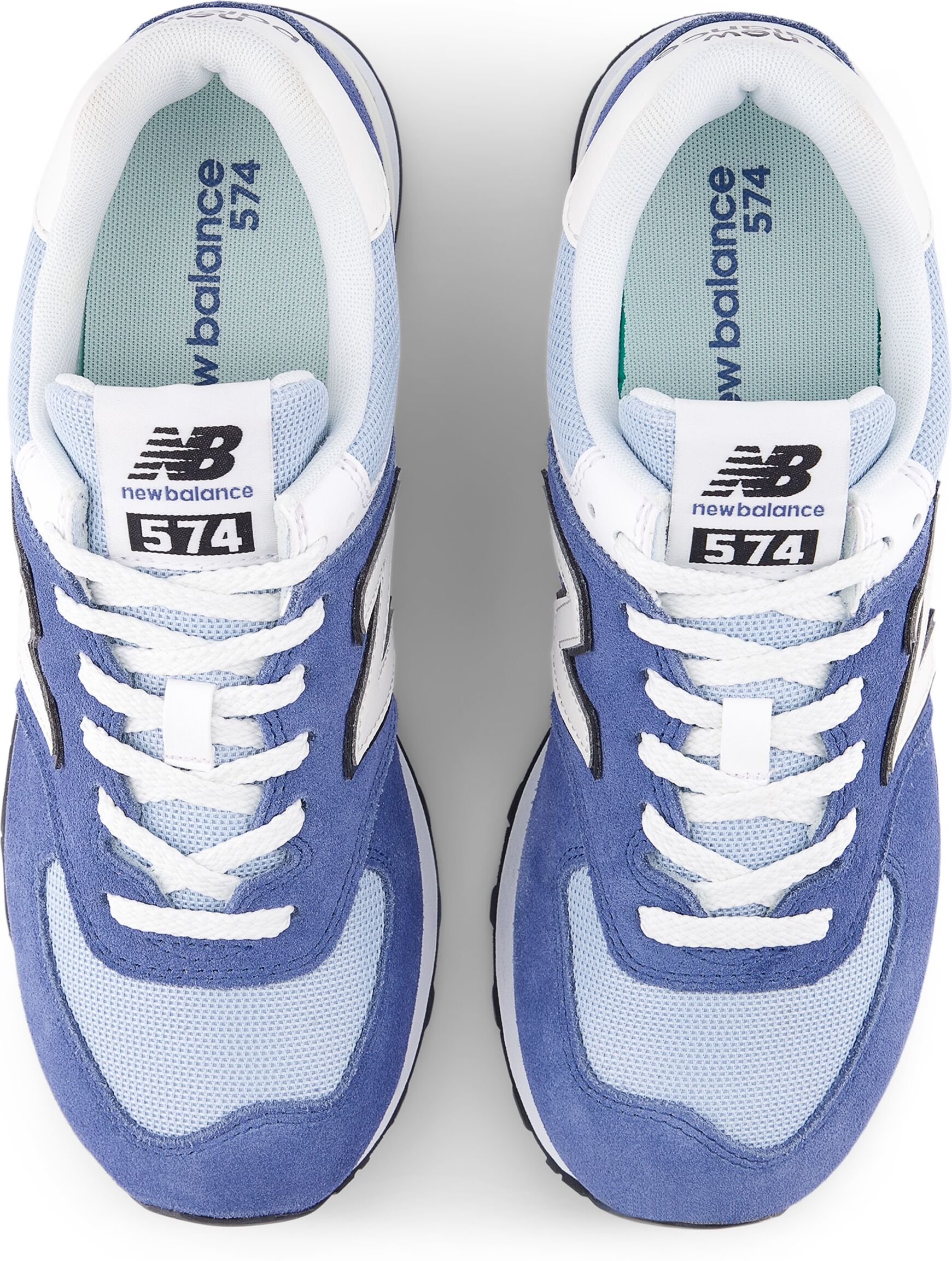 Sneaker NEW BALANCE "574", Damen, Gr. 37,5, blau (reflection), Leder, Synthetik, Textil, Schuhe Sneaker, avec semelle en caoutchouc reflection 37,5
