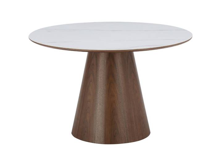 Esstisch Aiden Weiß/Walnussfarbe D: 120cm