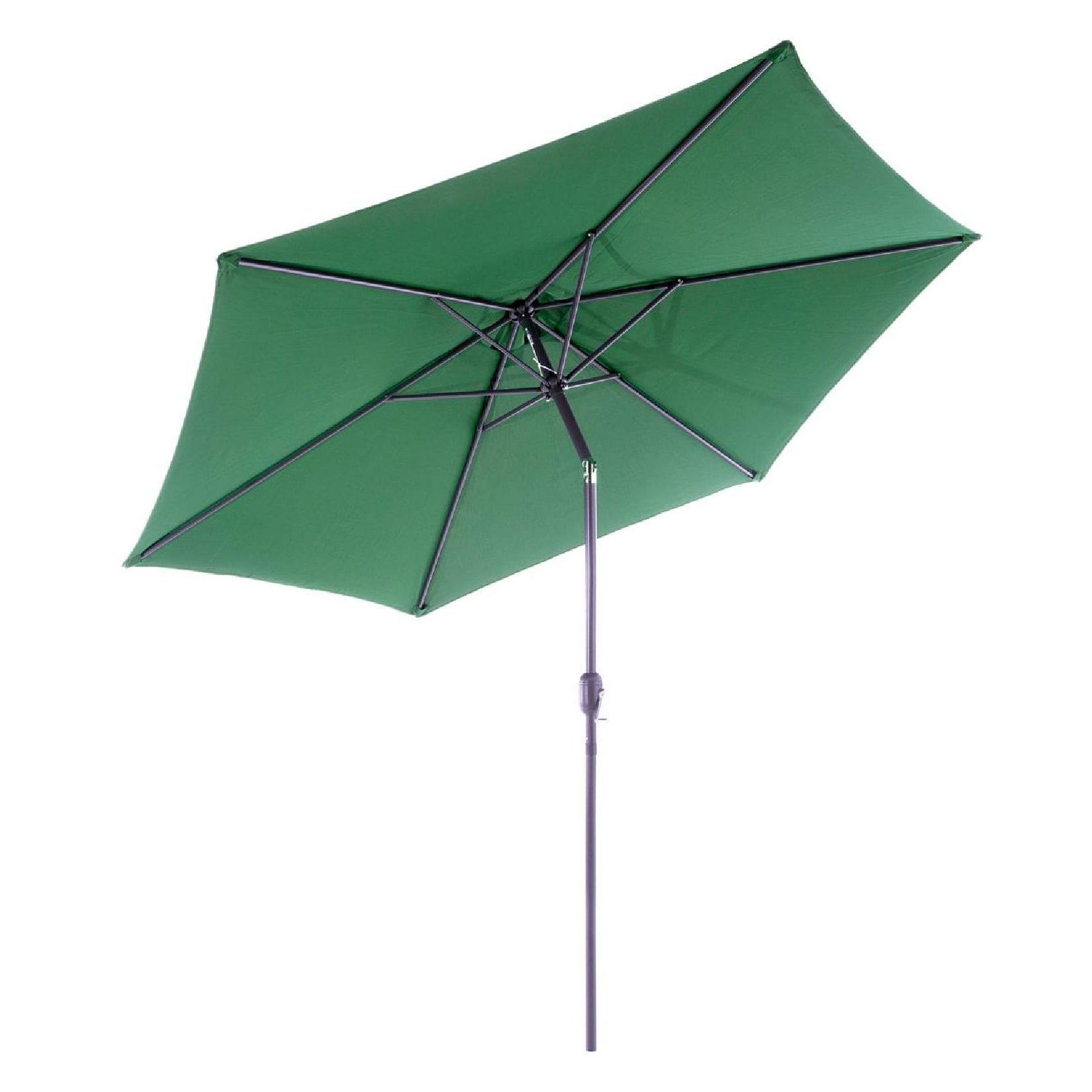 VCM Sonnenschirm Ø 2,9m Schirm mit Kurbel neigbar wasserabweisend UV-Schutz 50 + Grün