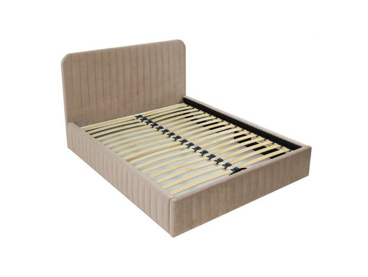 Stuart - lit coffre - 140x200 cm - sommier inclus - en velours - Latte