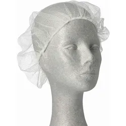 200x Haarnetze Kopfhauben dezente Haarfixierung aus Nylon Ø 55-62 cm weiss
