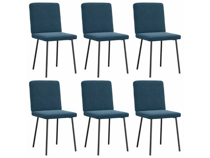 Chaises de Salon/Restaurant - Bleu - Chaises à manger - lot de 6 - bleu - velours - 45x54x83 cm 8409