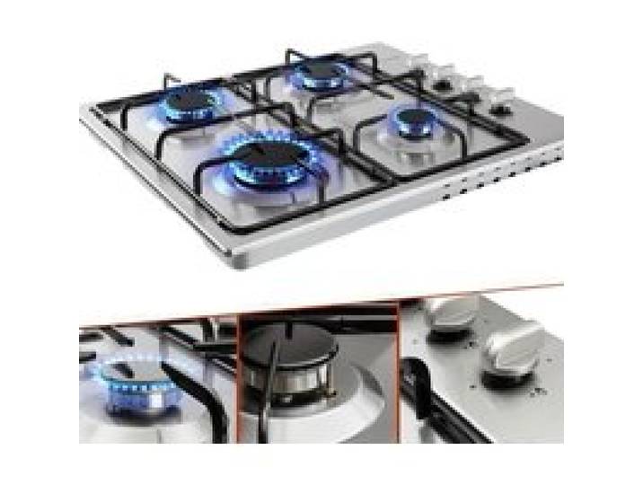 AREBOS Plaque de cuisson 4 brûleurs – Design compact puissance 7 kW gaz naturel/propane