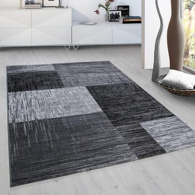 Teppich AYYILDIZ TEPPICHE "Plus 8001, auch als Läufer erhältlich" Gr. 3, schwarz, B:120cm H:6mm L:170cm, Kunstfaser, Teppiche, Teppich, Läufer, gemusterter Flachflor, robust, Webteppich, alle Räume