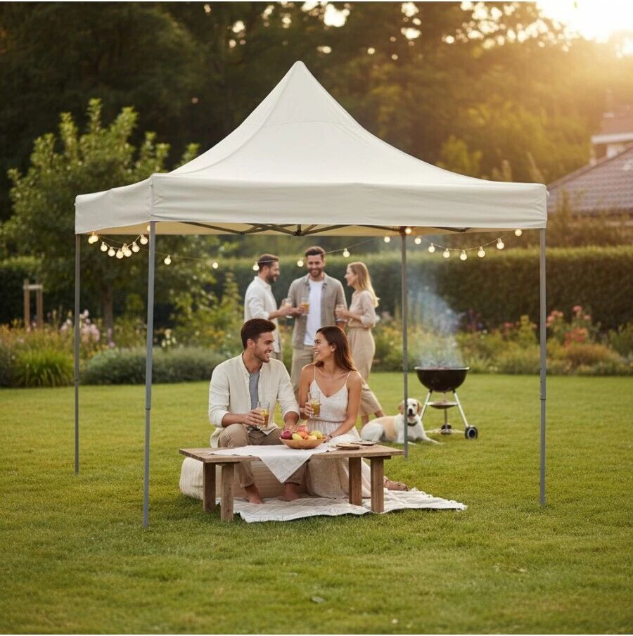 EuroGarden GAZEBO MARKET 3X3 ALLUMINIO PIEGHEVOLE ECRU