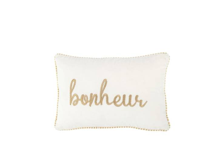 Coussin rectangulaire en textile blanc 30x45x3.5 cm