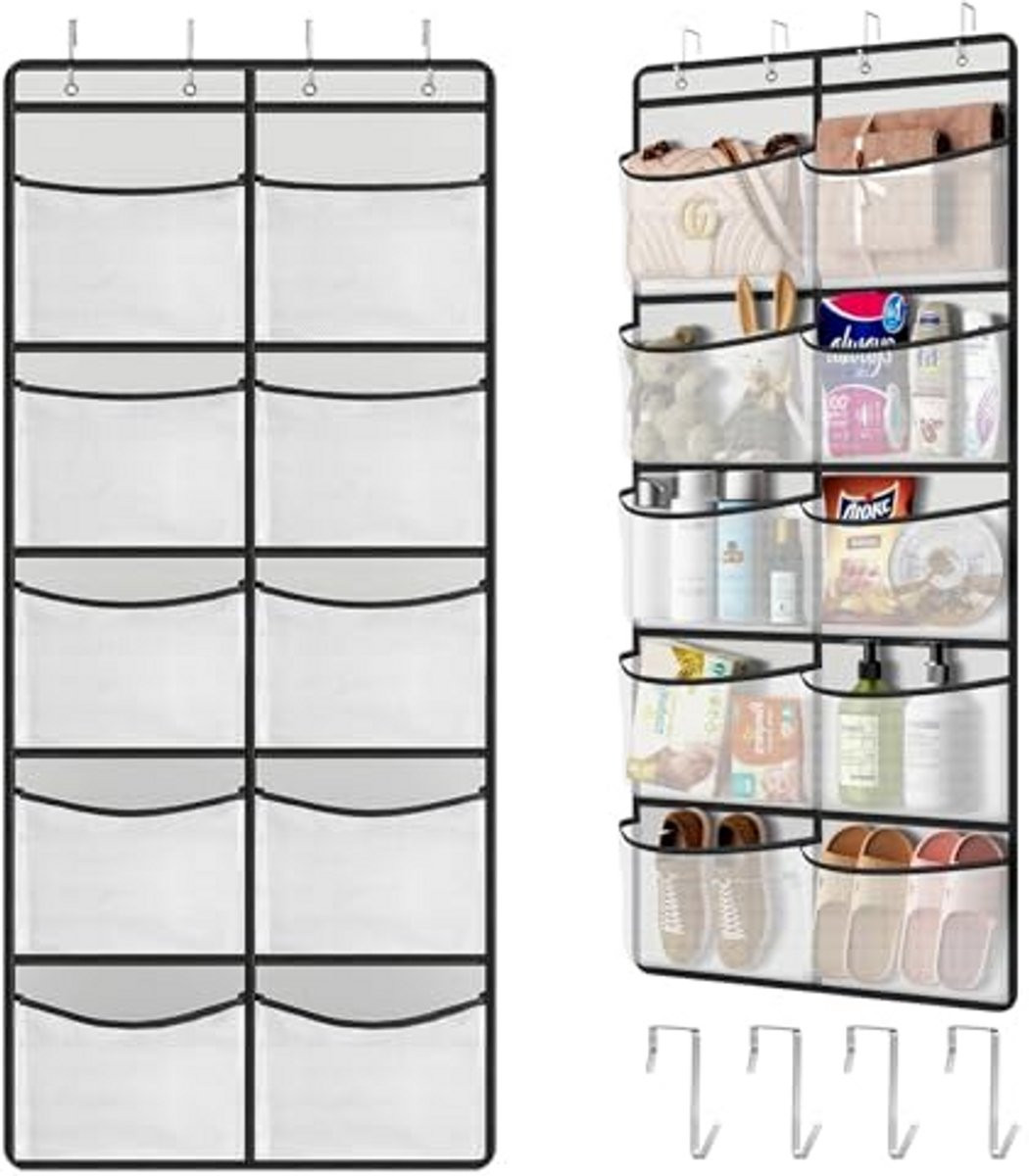 Hangende Badkamer Organizer - Multifunctionele Opberger met Haken voor Douche, Shampoo en Toiletartikelen