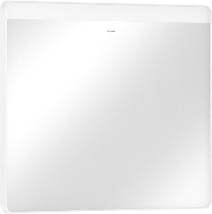 Hansgrohe Xarita Lite Q Spiegel 54958700 mit horizontaler LED-Beleuchtung, mattweiß, B 800 x H 700 x T 30 mm, 8 W
