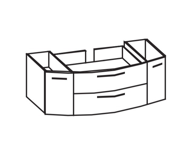 Artiqua 215 Waschtischunterschrank für MMWT, Stahlgrau Metallic, 215-WU2L-1-14-7141-88 215-WU2L-1-14-7141-88
