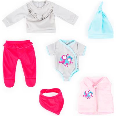 Puppenkleidung BAYER "Hose/Weste 38-42 cm", pink (pink, grau), Puppenkleidung, Kinder