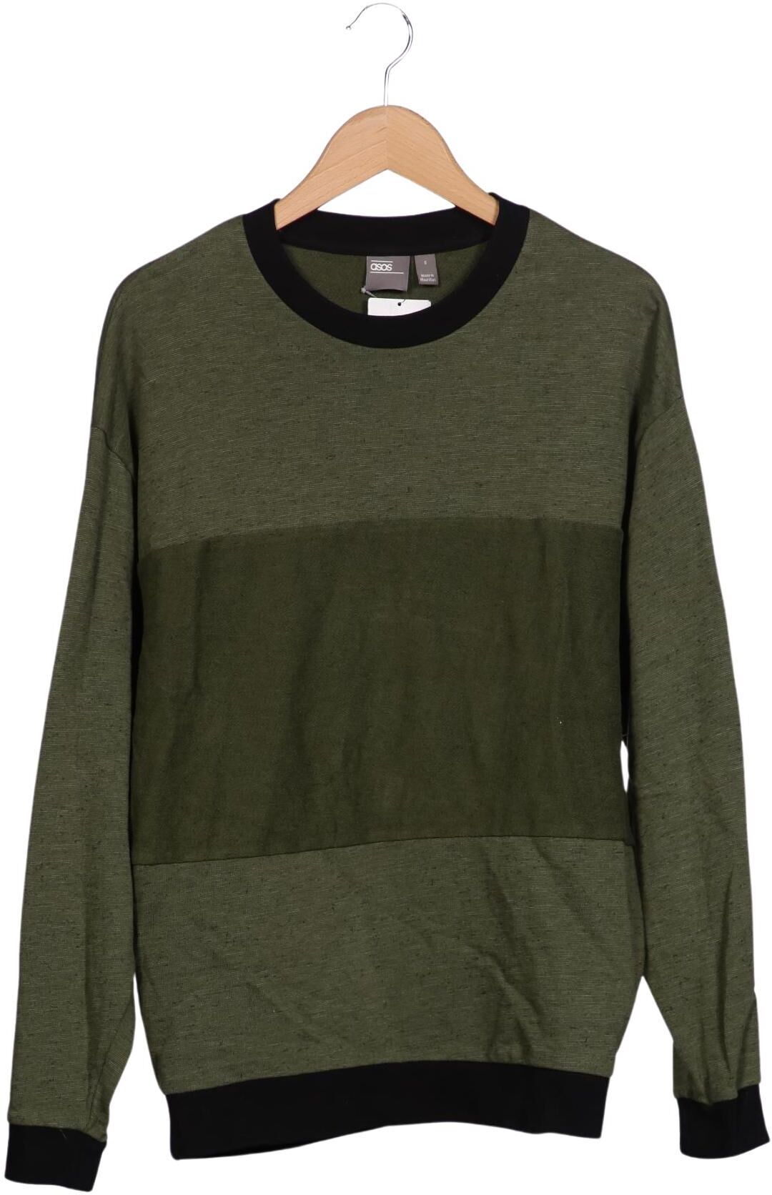 asos Herren Sweater, Grün, Gr. S, Synthetik / Elasthan / Viskose / Baumwolle - Second Hand