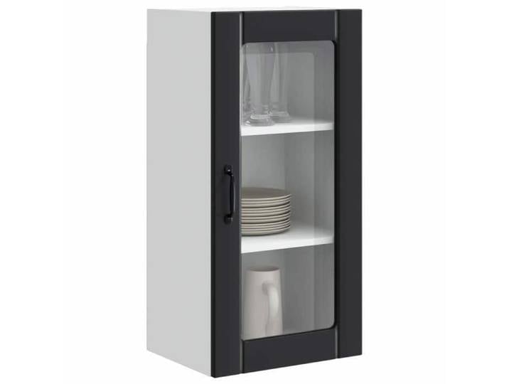 Vitrine suspendue - - Meuble vitrine - Bois ingénierie - Noir - 40x31x80 cm 377sur62o