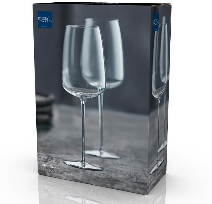 Rotweinglas "Lyngby Veneto 2 Stück, 54 cl", transparent, H:26cm, Glas, Trinkgefässe, Rotweinglas transparent 26cm, 540ml