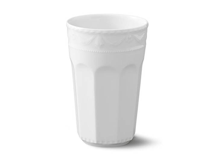 KPM Berlin - KURLAND Becher Latte Macchiato Gr. 3, handgefertigte Porzellanbecher 500 ml für Latte Macchiato, Milchkaffee & Kaltgetränke, Kaffeebecher, handmade, weiß (1x 500 ml)