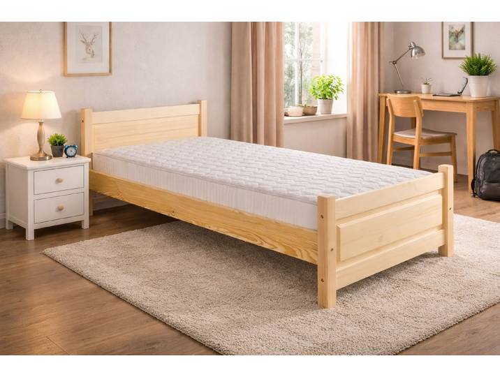 JVmoebel Holzbett Massivholzbett aus Vollholz für Senioren im modernen Landhausstil (1-tlg., Bett), Made in Europa