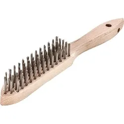 Handbürste L.290mm 0,35mm Stahldraht Besatz-L.140mm 5-reihig 12 LESSMANN