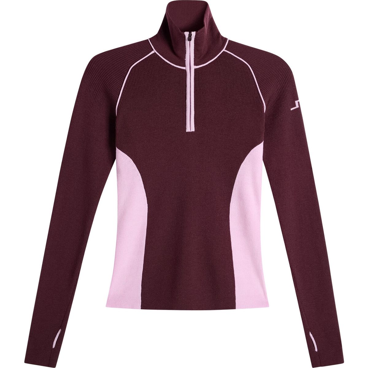 J.Lindeberg Valley Knitted Rib Quarter Zip winetasting (E286) L BWKW16503-E286-L